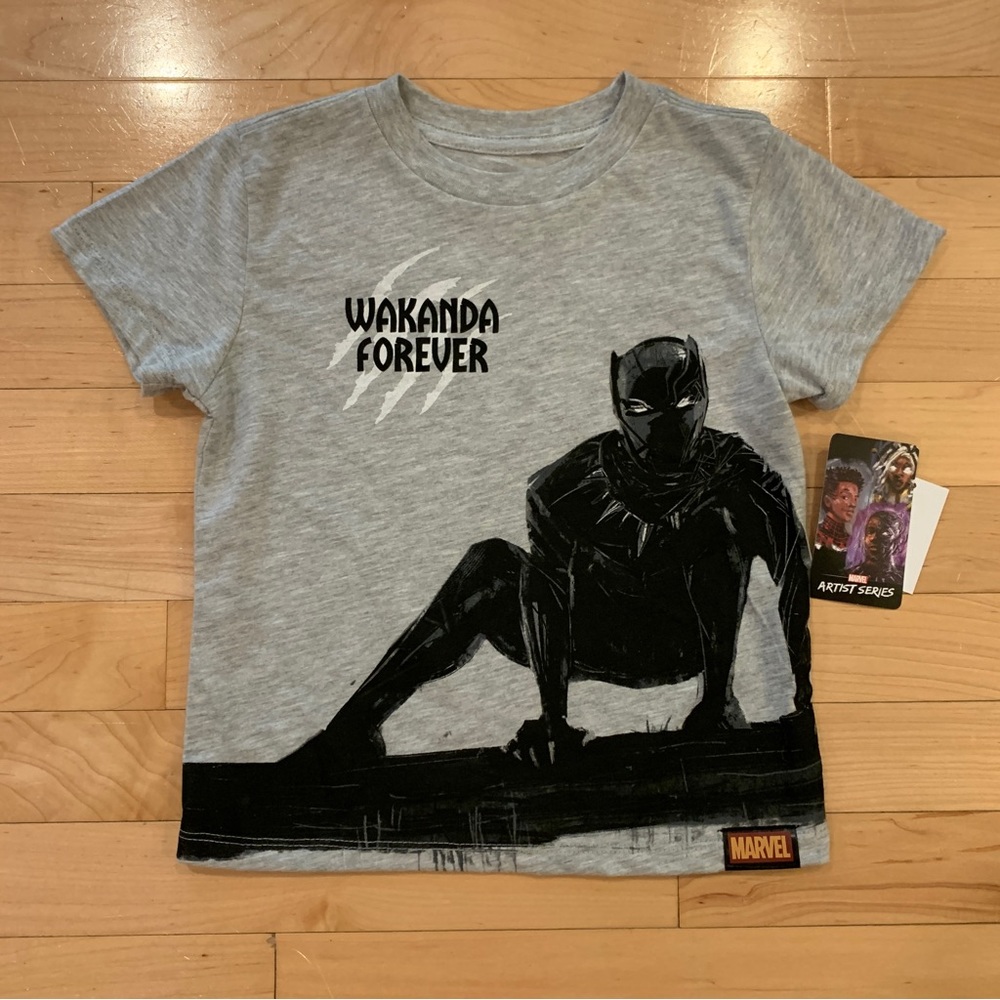 New Marvel Black Panther Wakanda Forever toddler boys size 3T short sleeve shirt